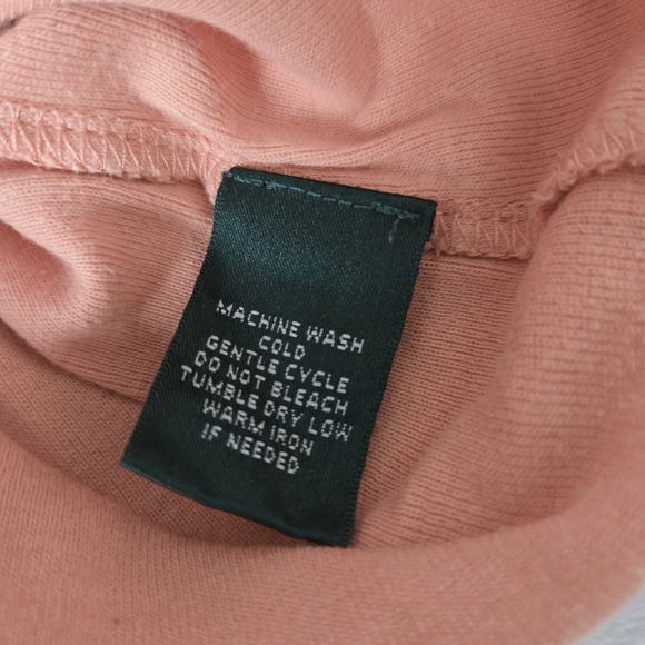 Y2K Lauren Ralph Lauren Womens XS TShirt Peach Coral Short Sleeve Cotton RL Logo - Picture 9 of 10